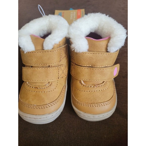 Surprize by Stride Rite Baby Girls Fur Booties Shoes STAGE 2 FIRST WALK SIZE 3 - Picture 8 of 8